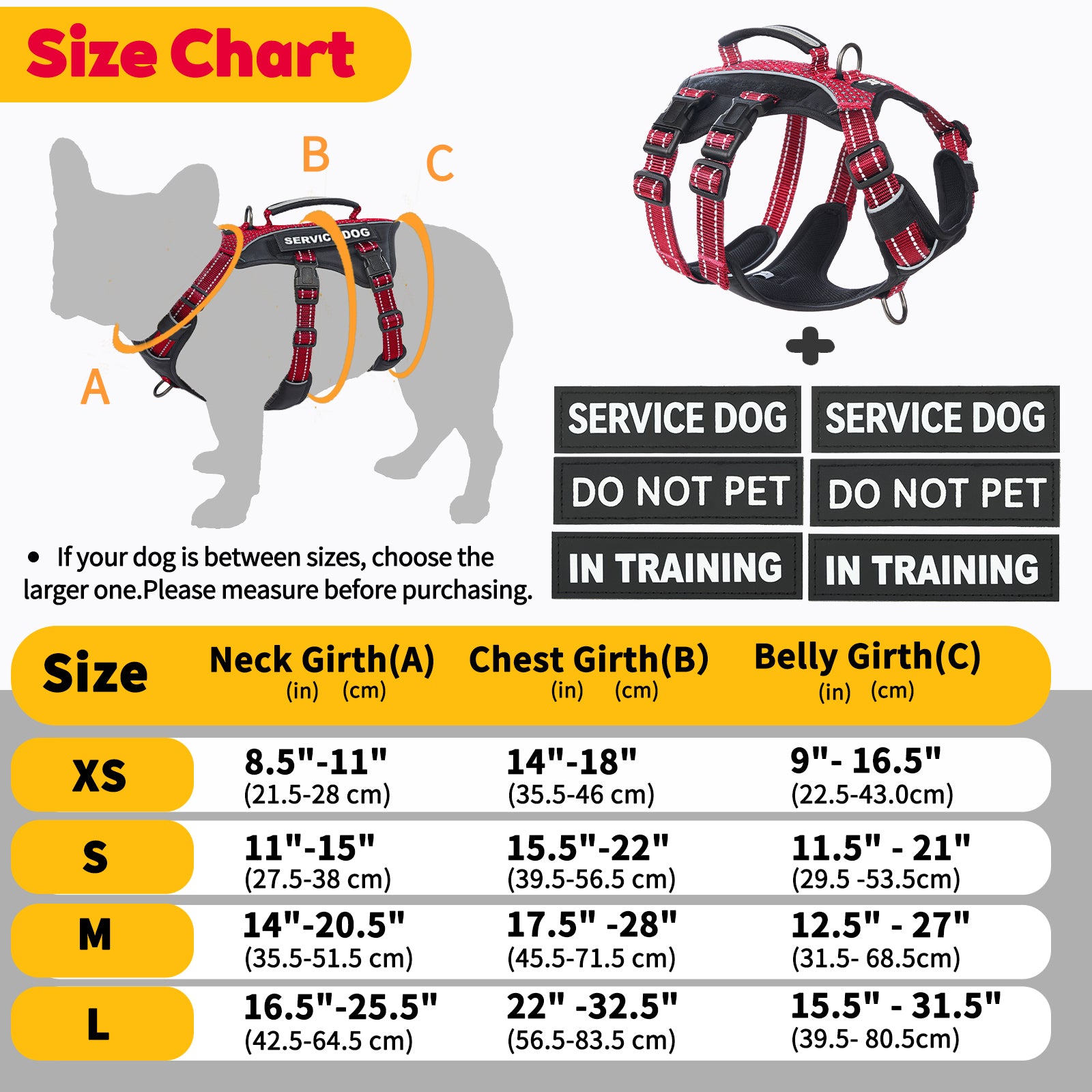GuardPatchPro Reflective dog harness alternate product view and strap layout