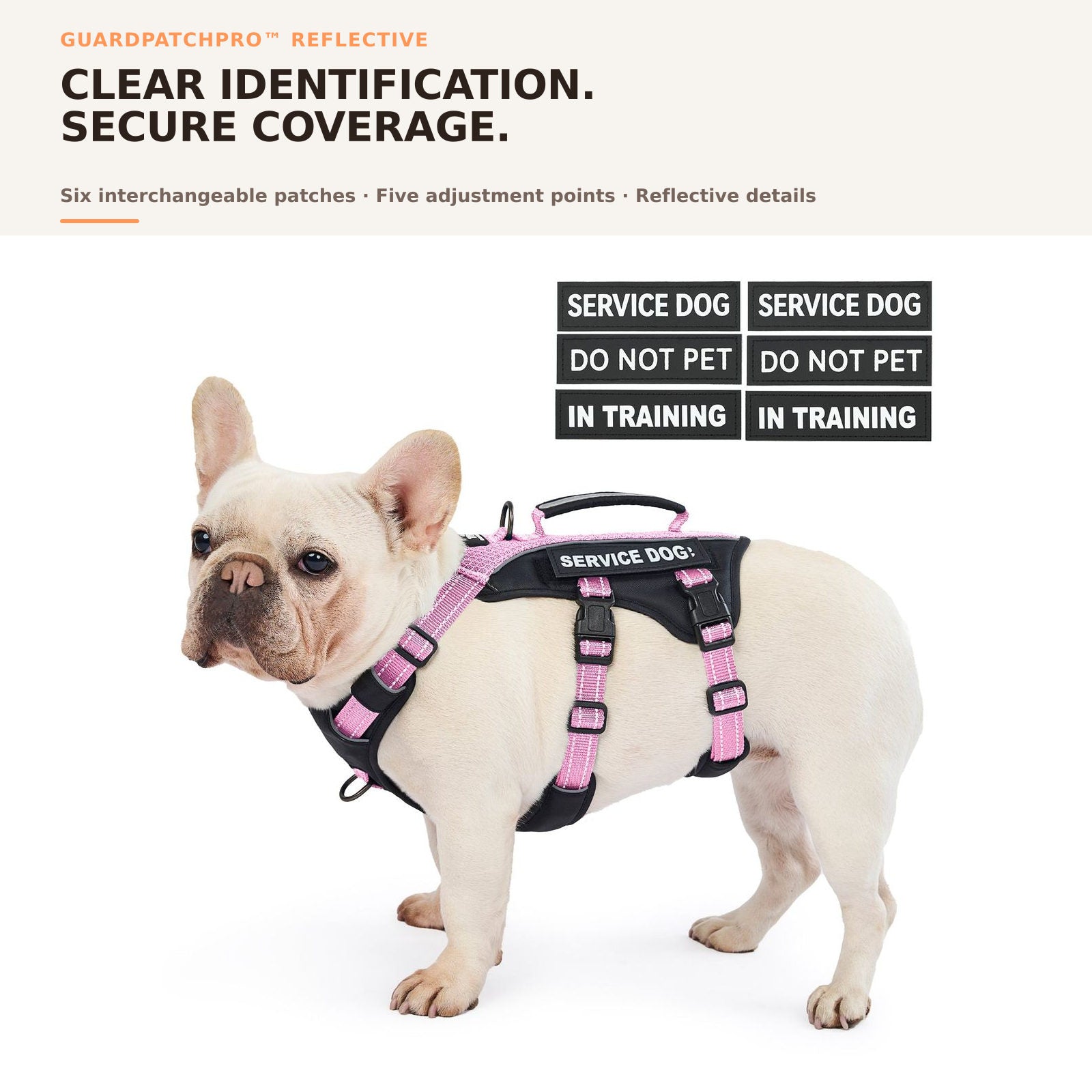 GuardPatchPro Reflective Pink dog harness #color_pink