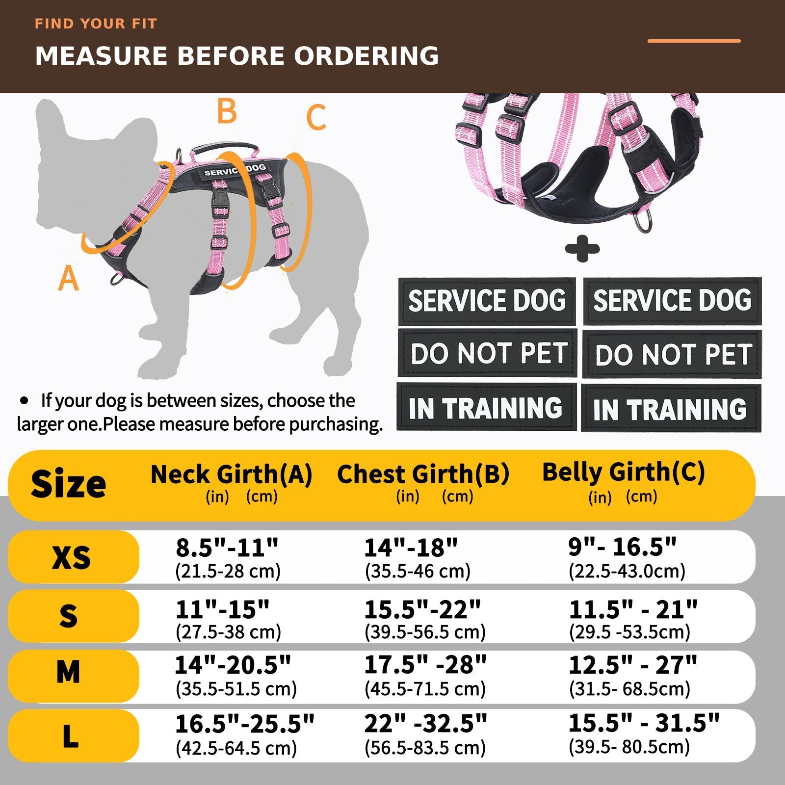 GuardPatchPro Reflective Pink dog harness #color_pink