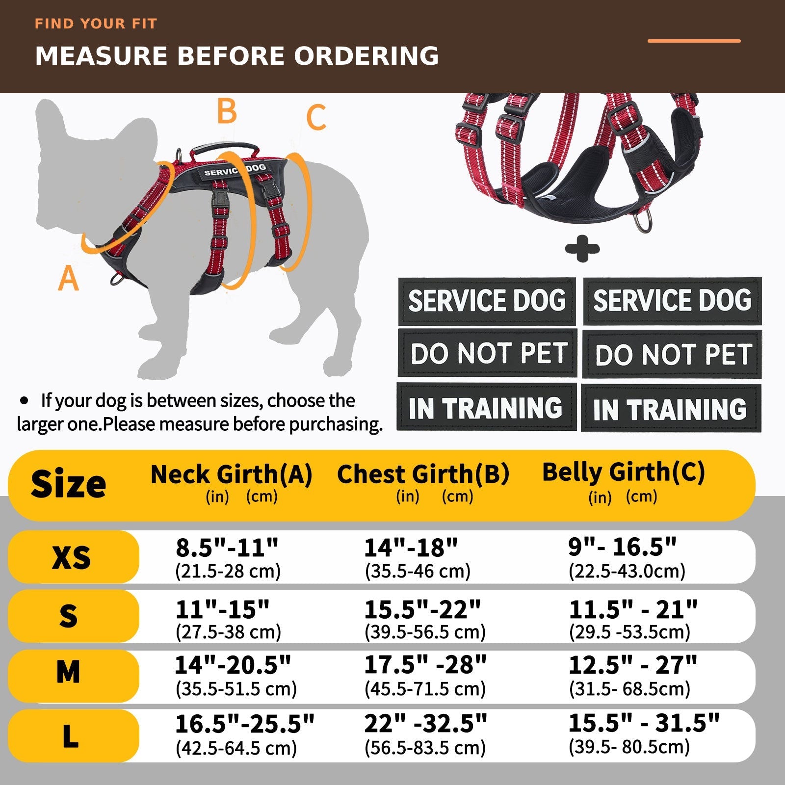 GuardPatchPro Reflective Red dog harness #color_red