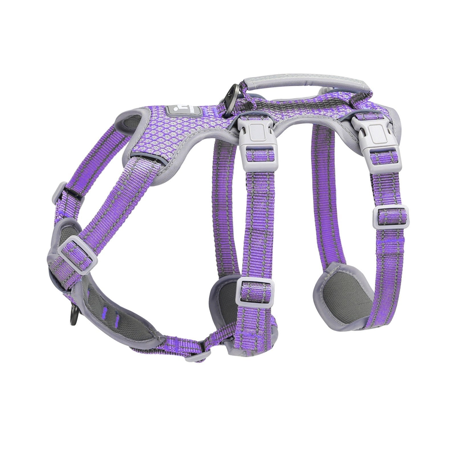 Huntboo HalfGuardian Reflective escape-proof dog harness in lavender purple, product view on a clean background #color_lavender purple