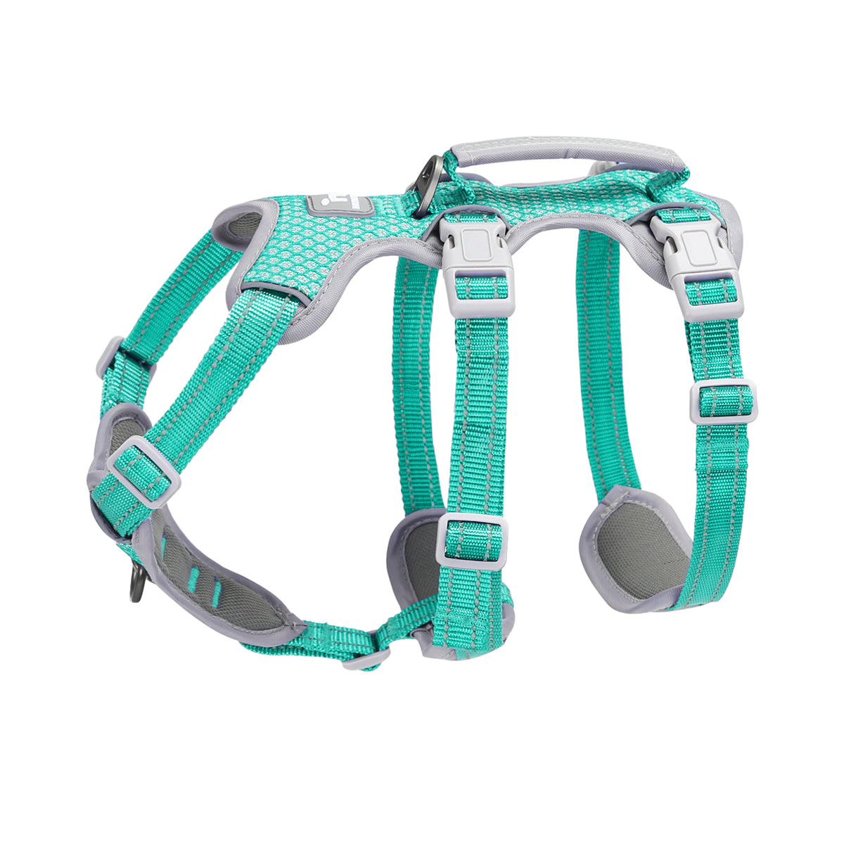 Huntboo HalfGuardian Reflective escape-proof dog harness in mint green, product view on a clean background #color_mint green