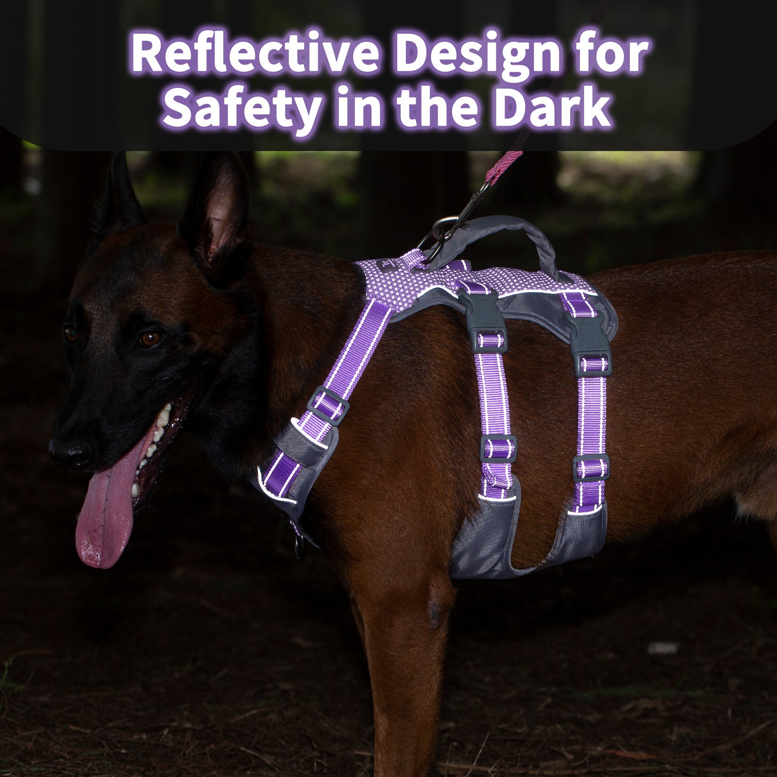 AllShieldPro™ Reflective Dog Harness with Handle  Lavender Purple