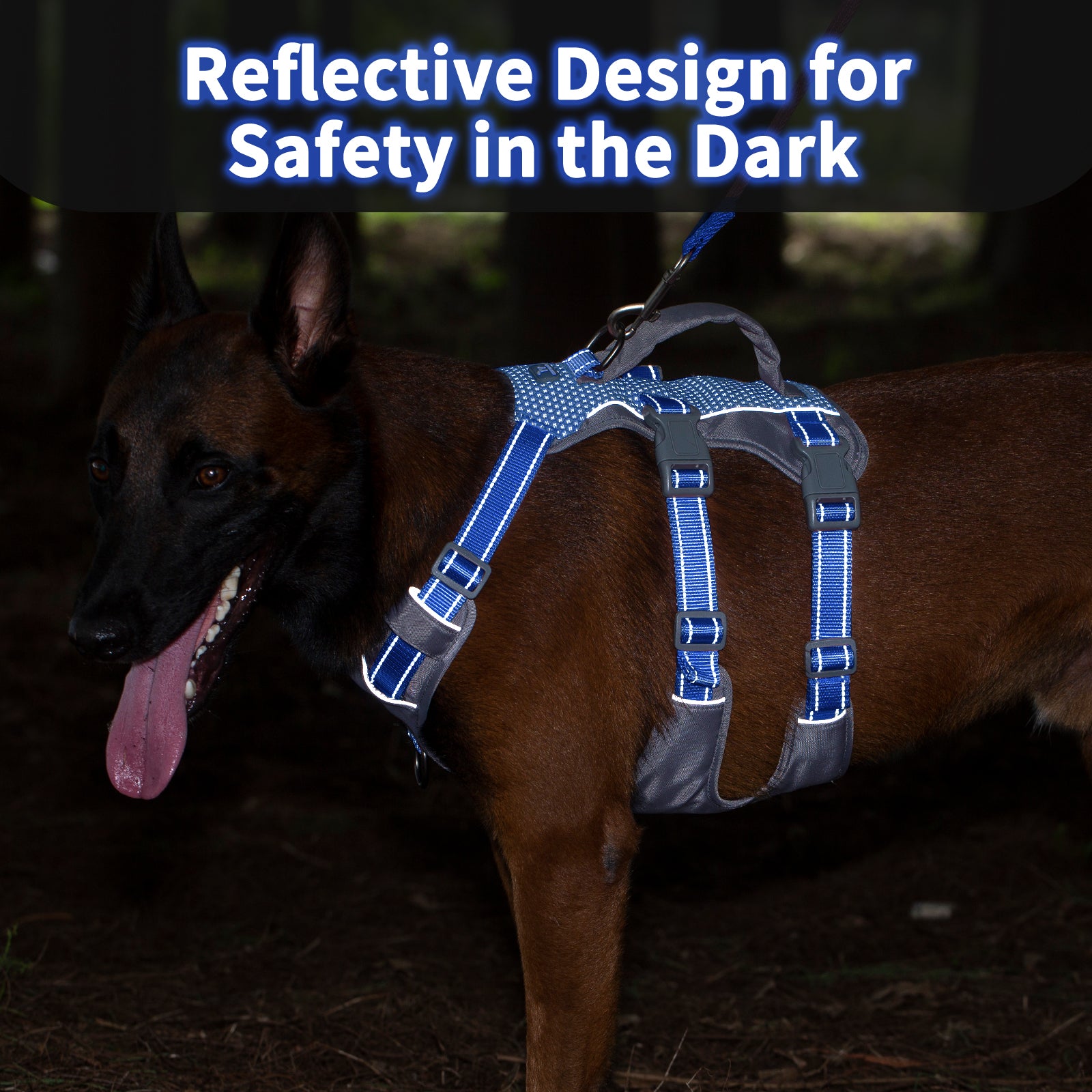 AllShieldPro™ Reflective Dog Harness with Handle  Sea Blue