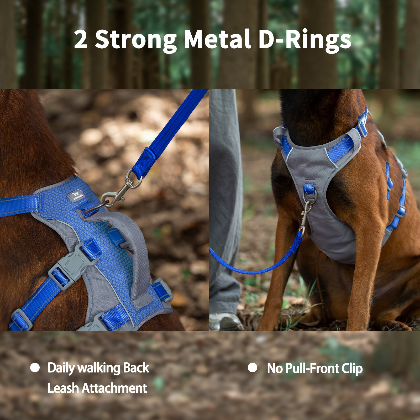 AllShieldPro™ Reflective Dog Harness with Handle  Sea Blue