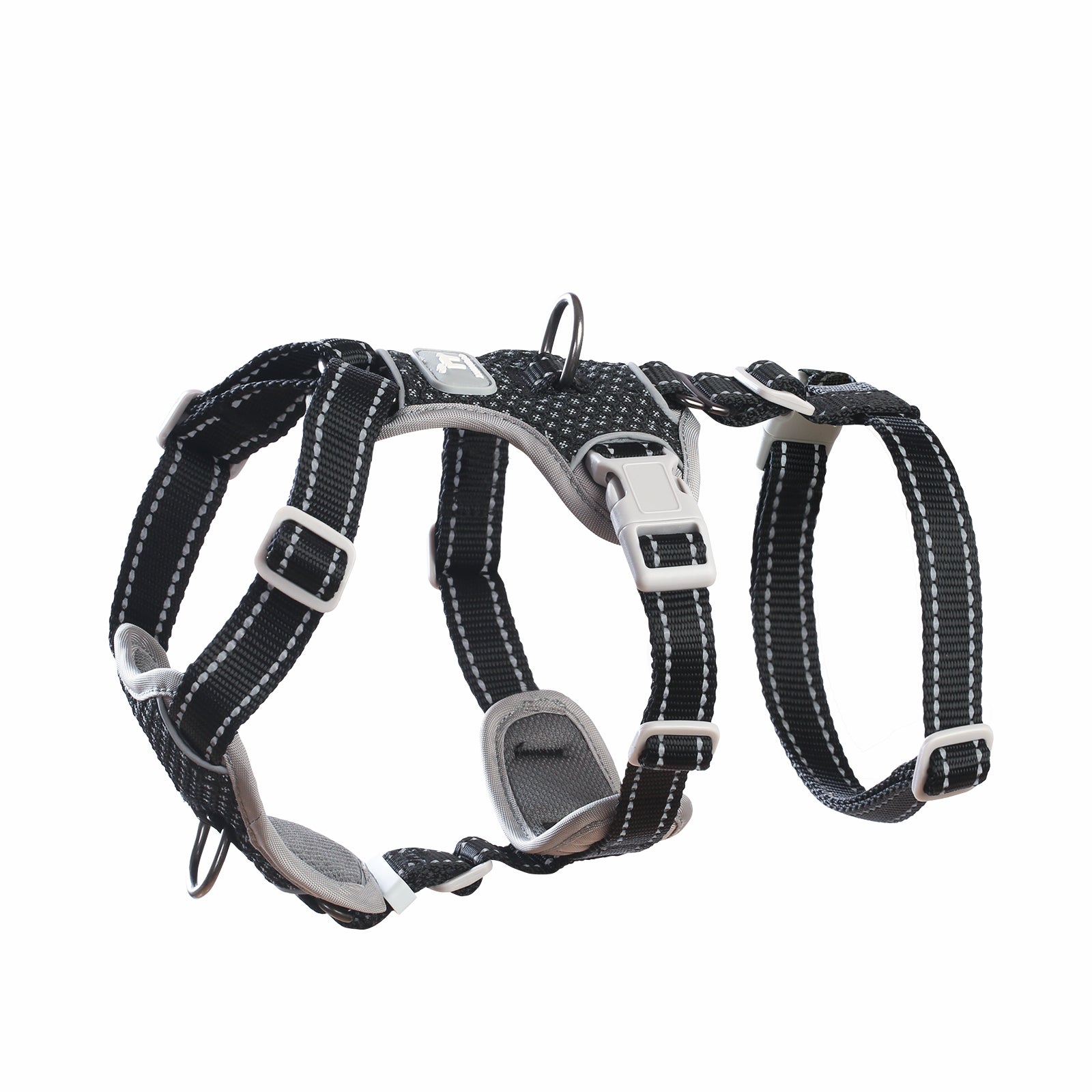 Black Two-in-OneGuard Reflective escape-resistant dog harness product image
