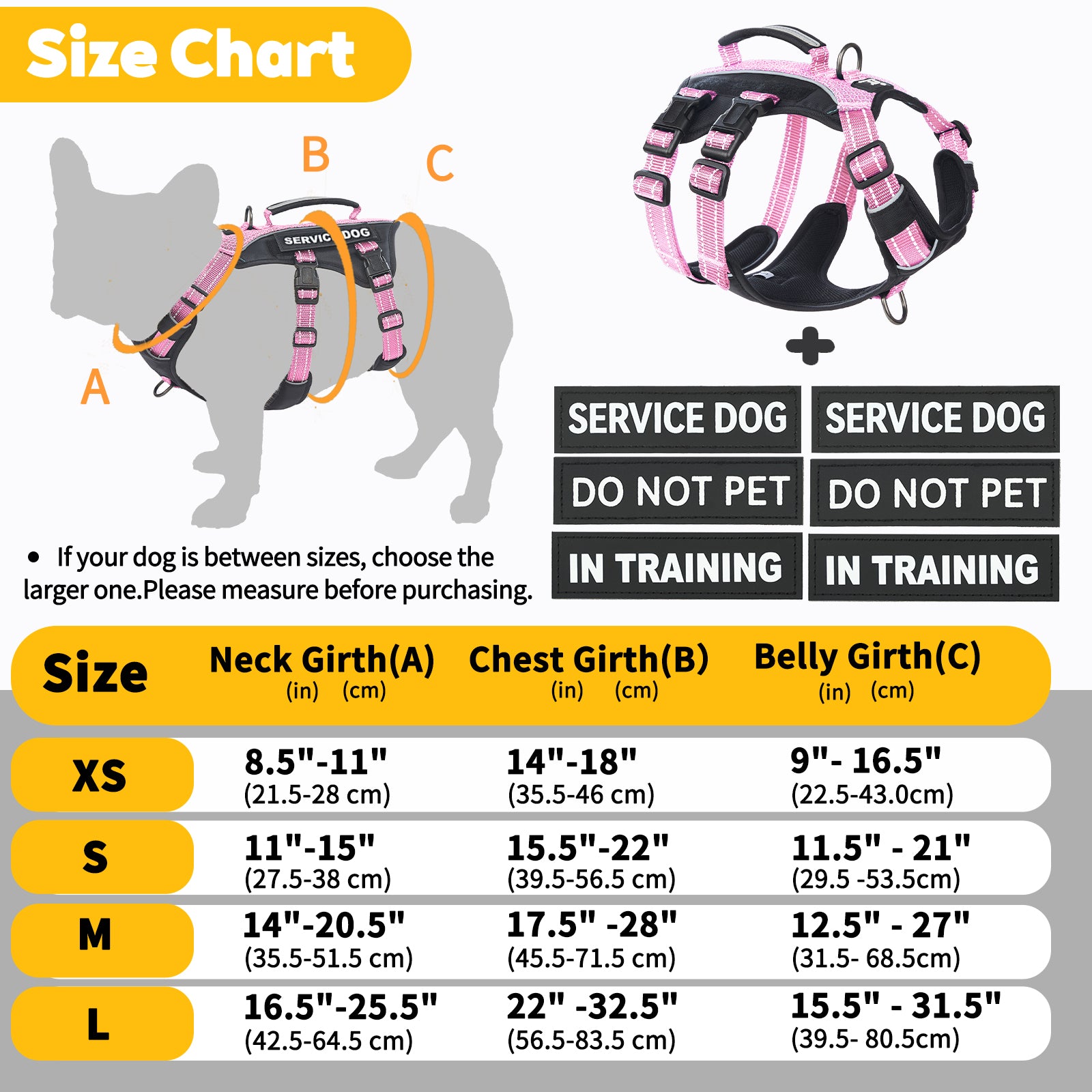 GuardPatchPro Reflective dog harness alternate product view and strap layout