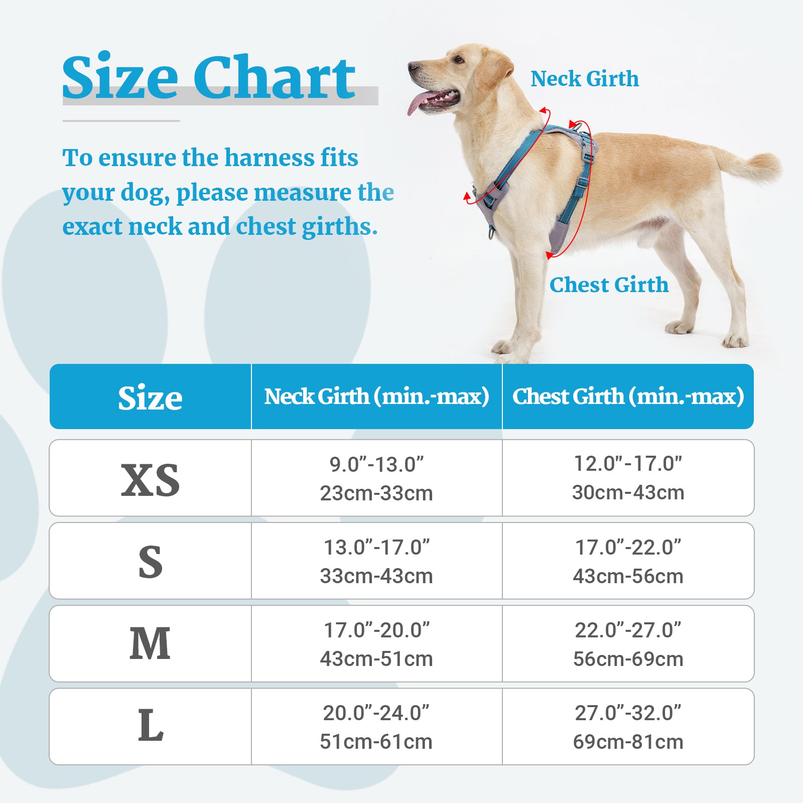LiteTrail™ Reflective No Pull Dog Harness Teal Blue