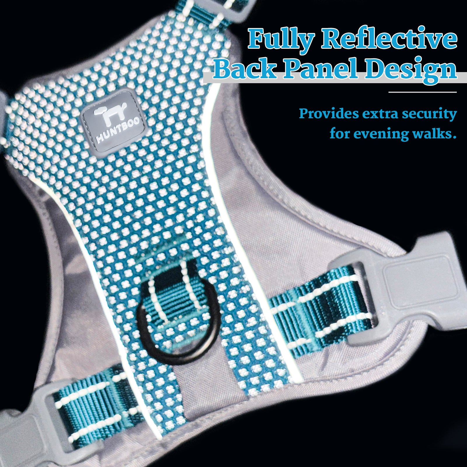 LiteTrail™ Reflective No Pull Dog Harness Teal Blue