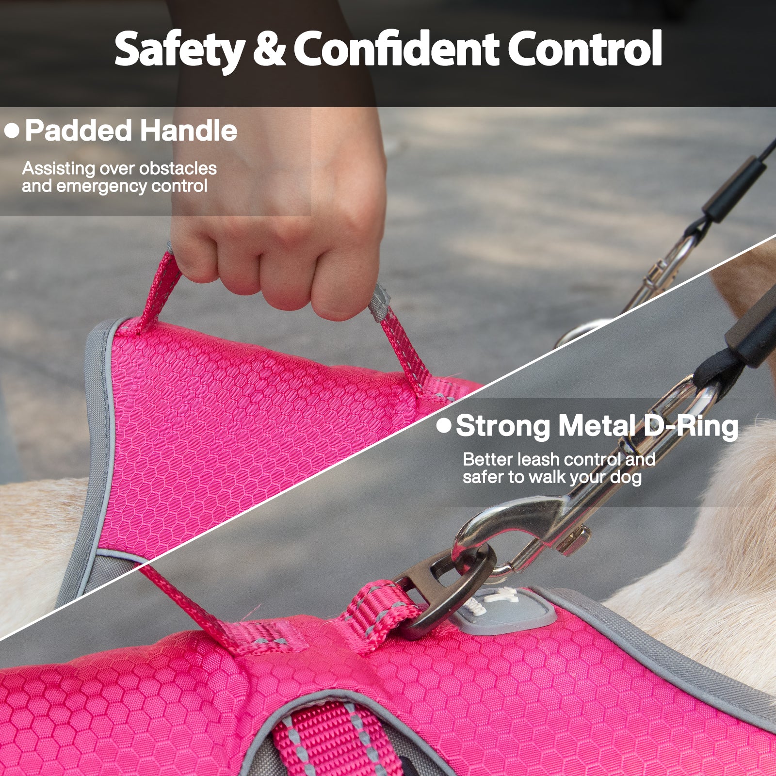 BackSecure™ Dustproof Escape Proof Dog Harness Rose Red
