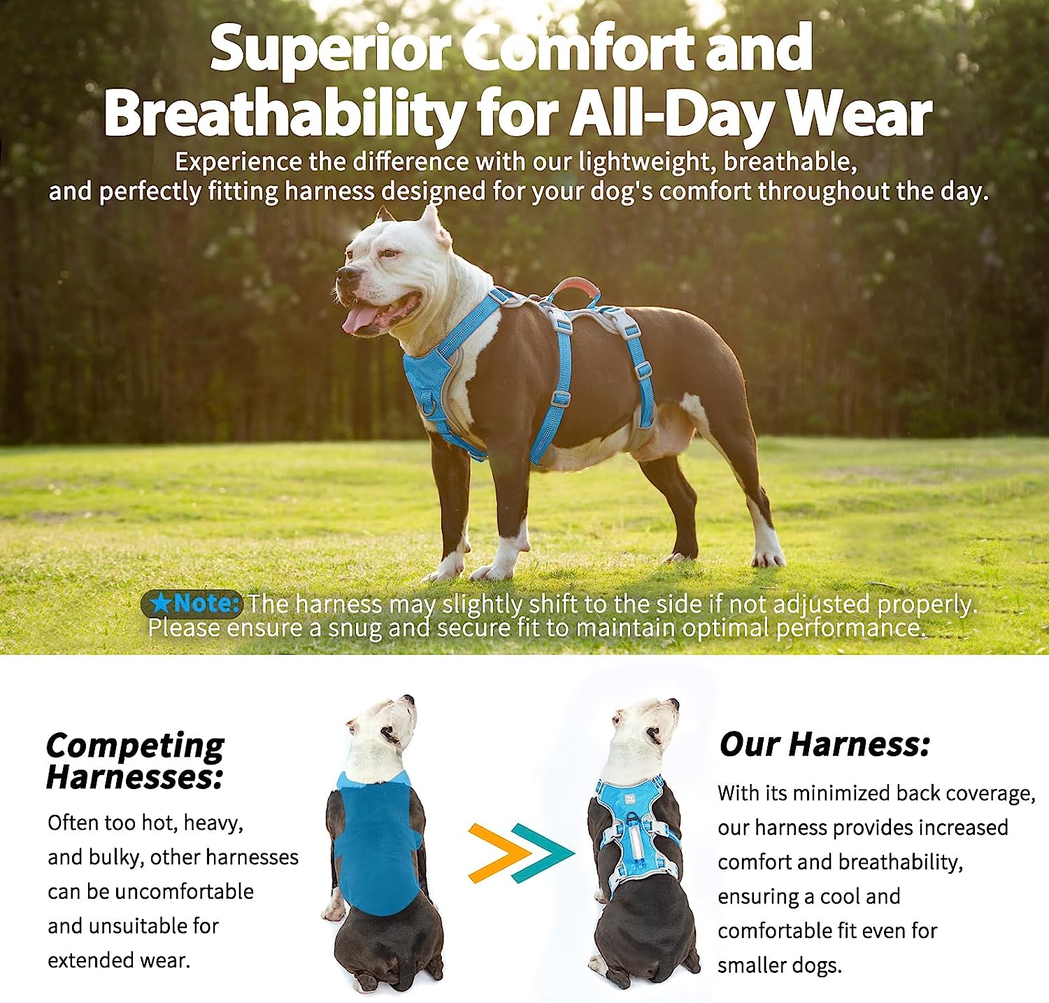 HalfGuardian™ Dustproof Escape Proof Dog Harness Blue