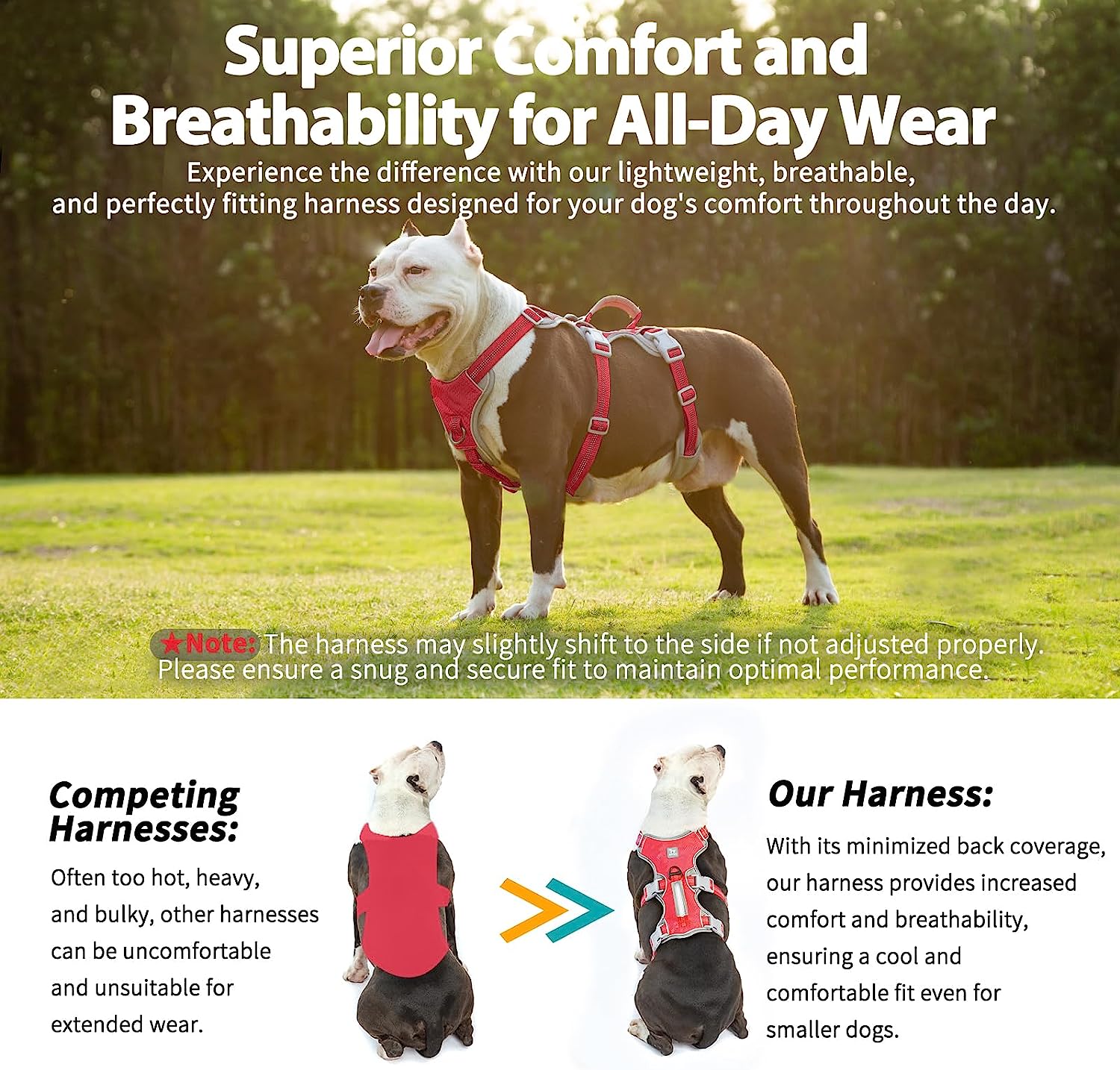 HalfGuardian™ Dustproof Escape Proof Dog Harness Red