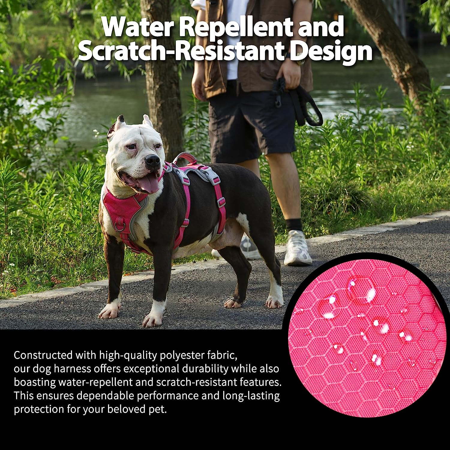 HalfGuardian™ Dustproof Escape Proof Dog Harness Rose Red