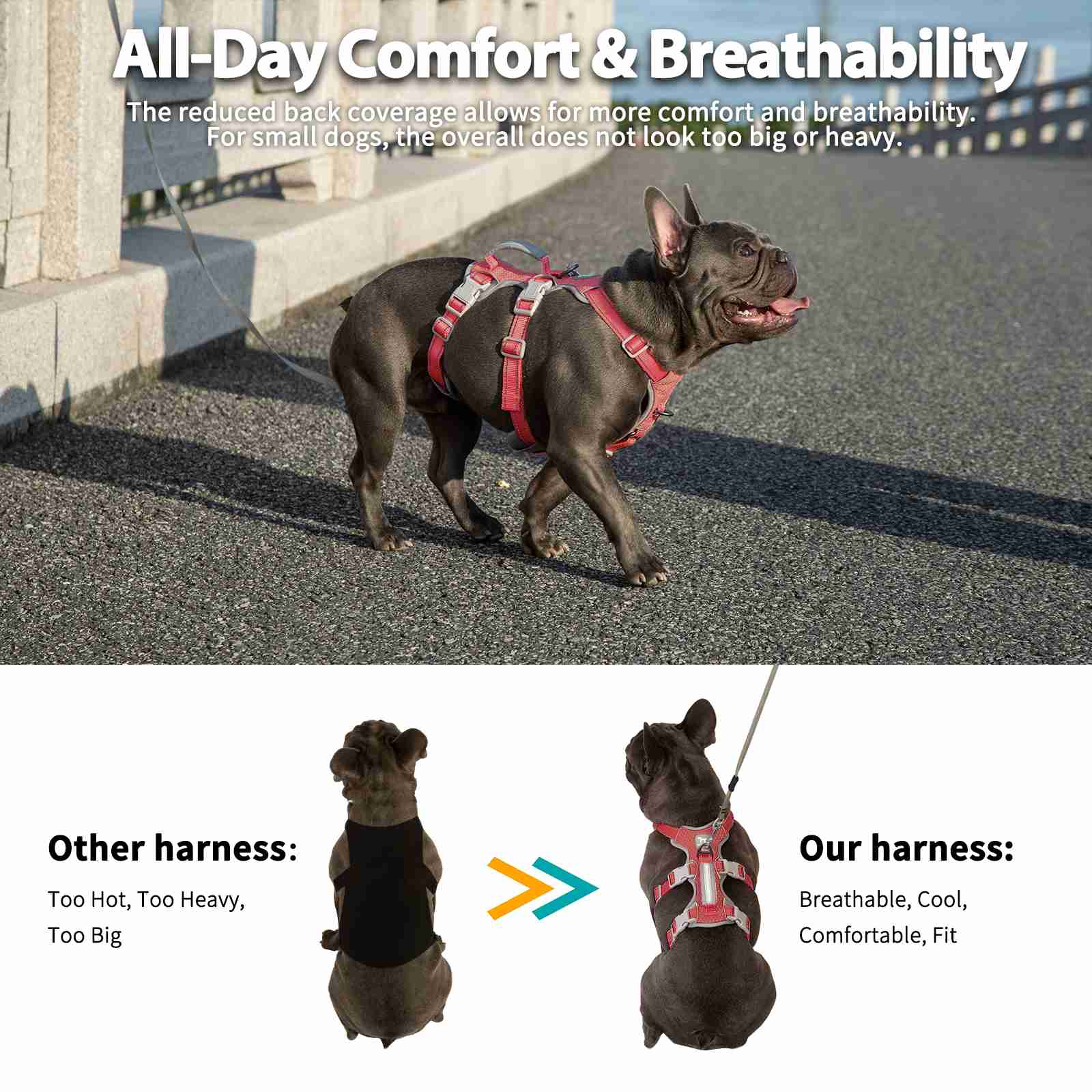 HalfGuardian™ Reflective Escape Proof Dog Harness Red