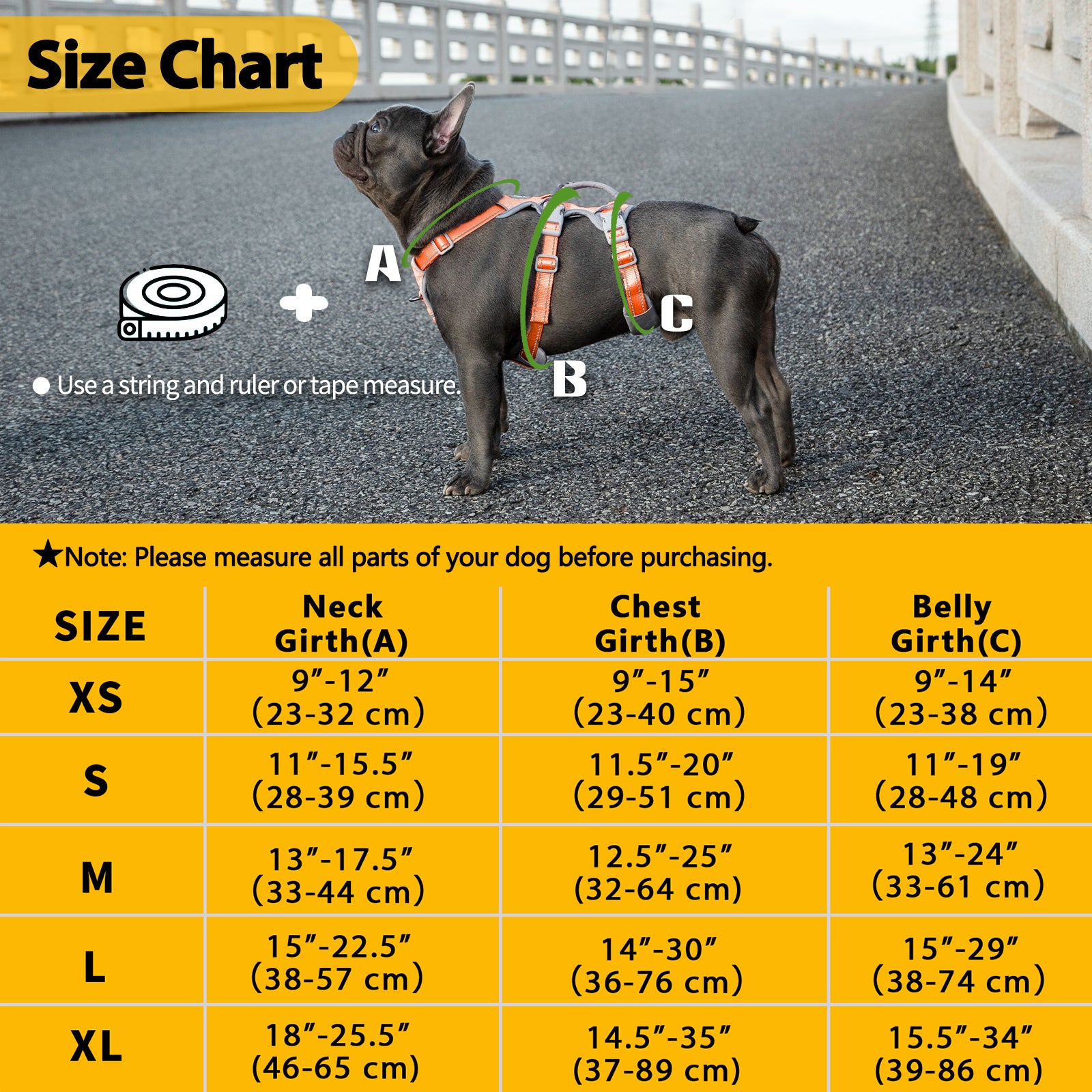 HalfGuardian™ Reflective Escape Proof Dog Harness Bright Orange