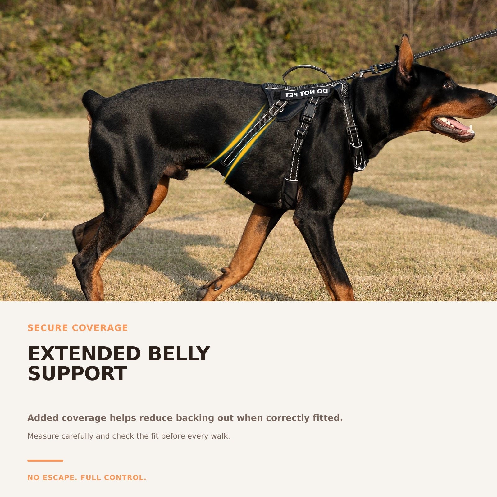 GuardPatchPro Reflective Black dog harness #color_black