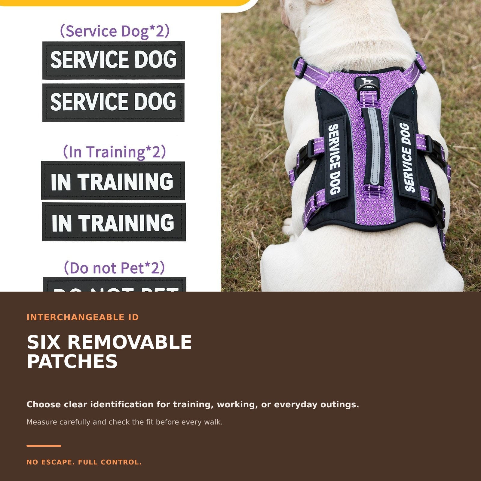 GuardPatchPro Reflective Lavender Purple dog harness #color_lavender purple