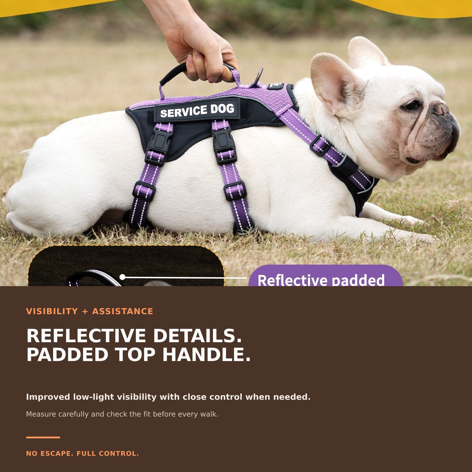 GuardPatchPro Reflective Lavender Purple dog harness #color_lavender purple
