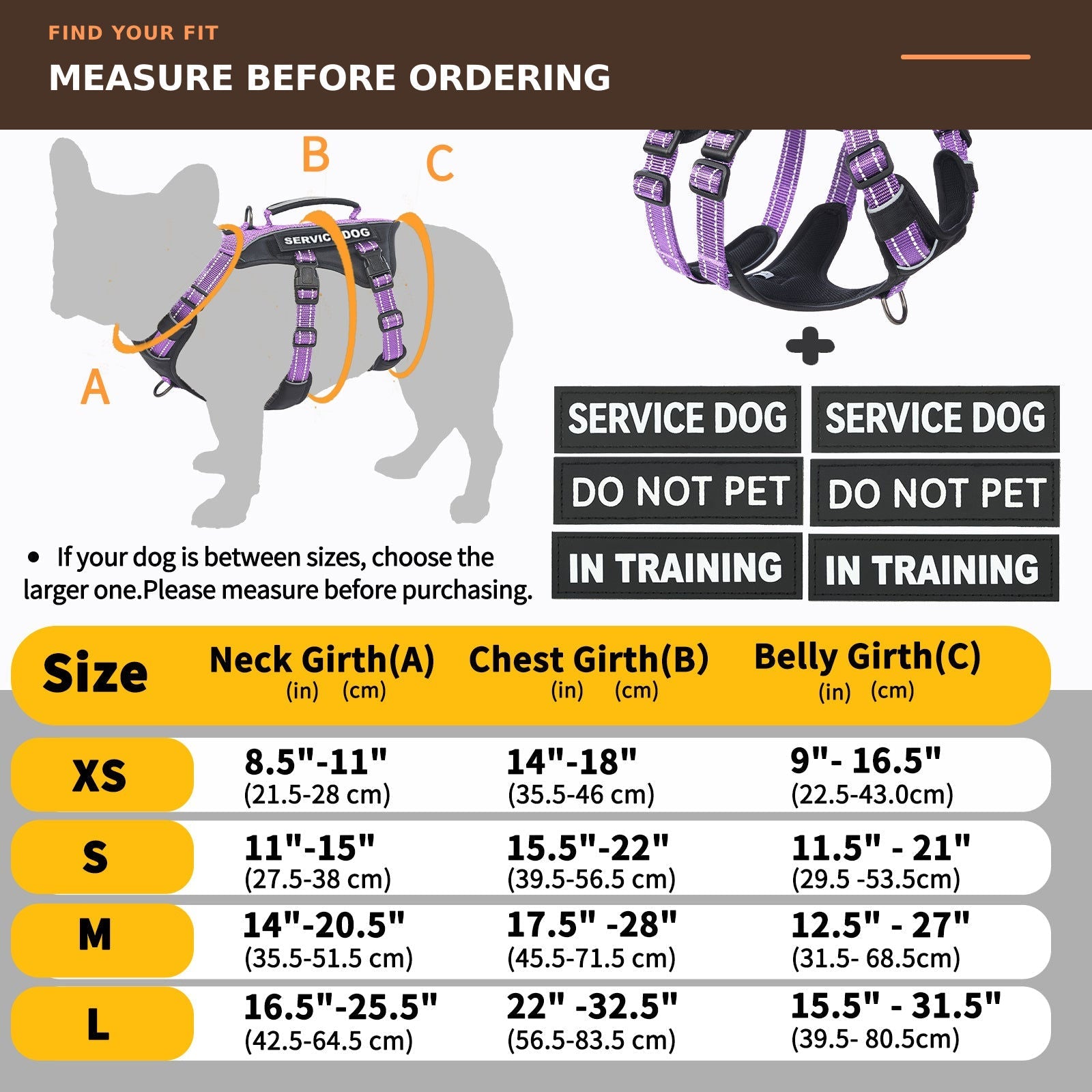 GuardPatchPro Reflective Lavender Purple dog harness #color_lavender purple