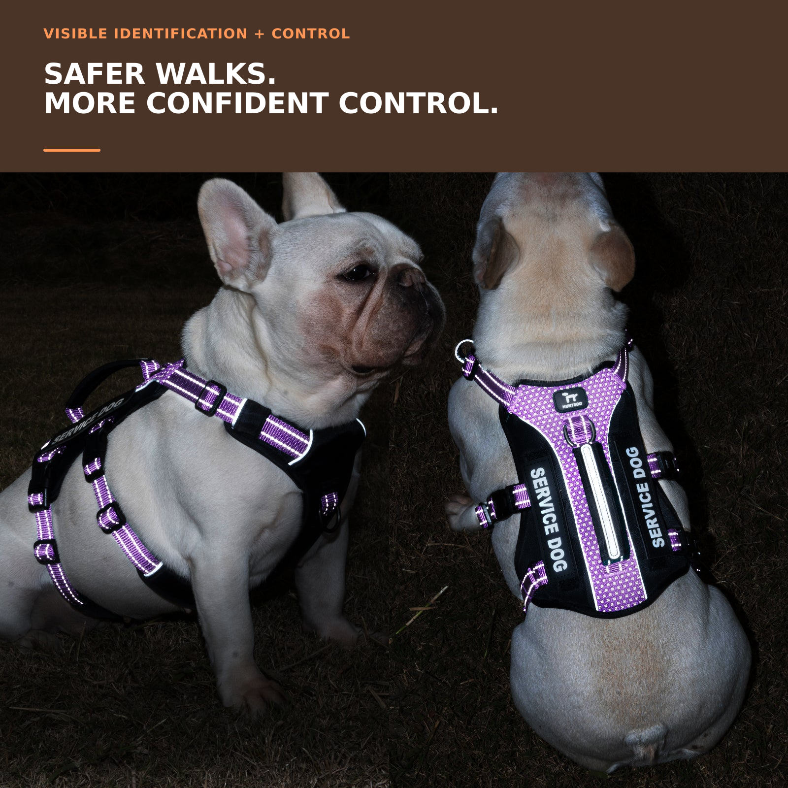 GuardPatchPro Reflective Lavender Purple dog harness #color_lavender purple