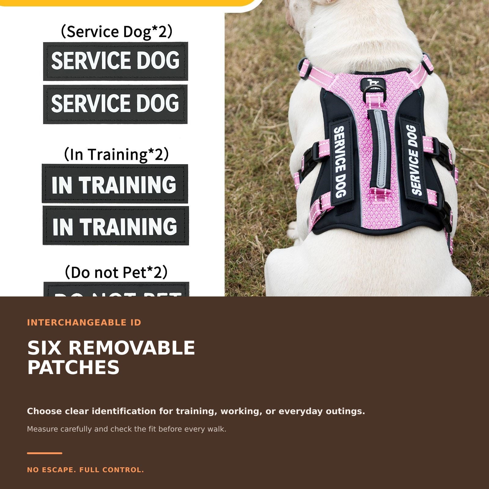 GuardPatchPro Reflective Pink dog harness #color_pink