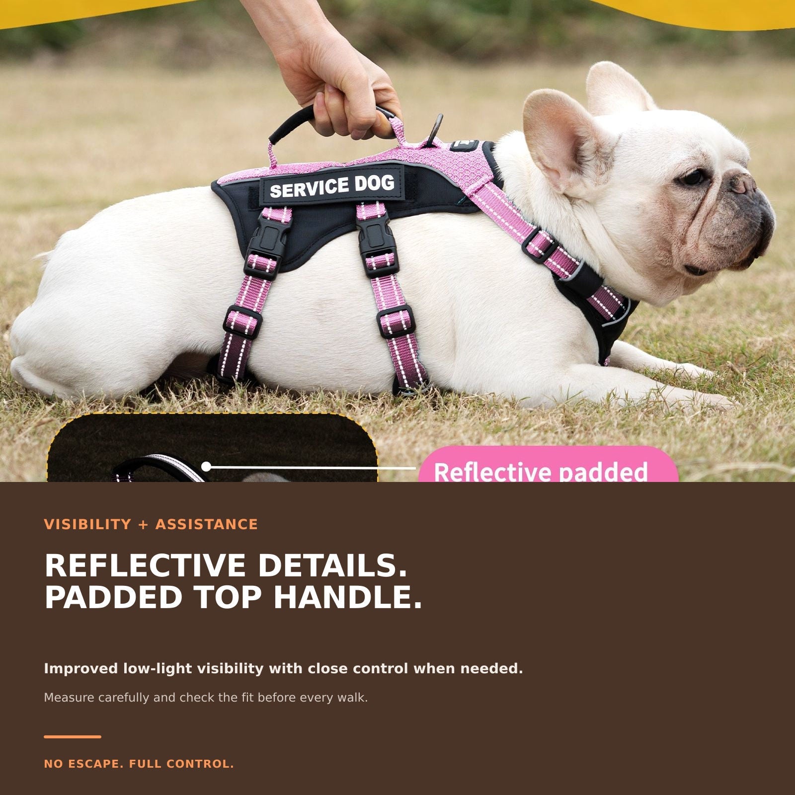 GuardPatchPro Reflective Pink dog harness #color_pink