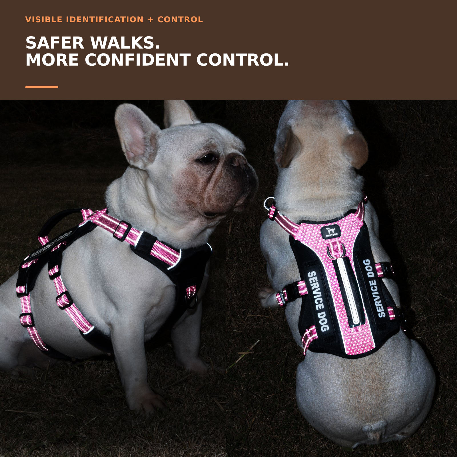 GuardPatchPro Reflective Pink dog harness #color_pink