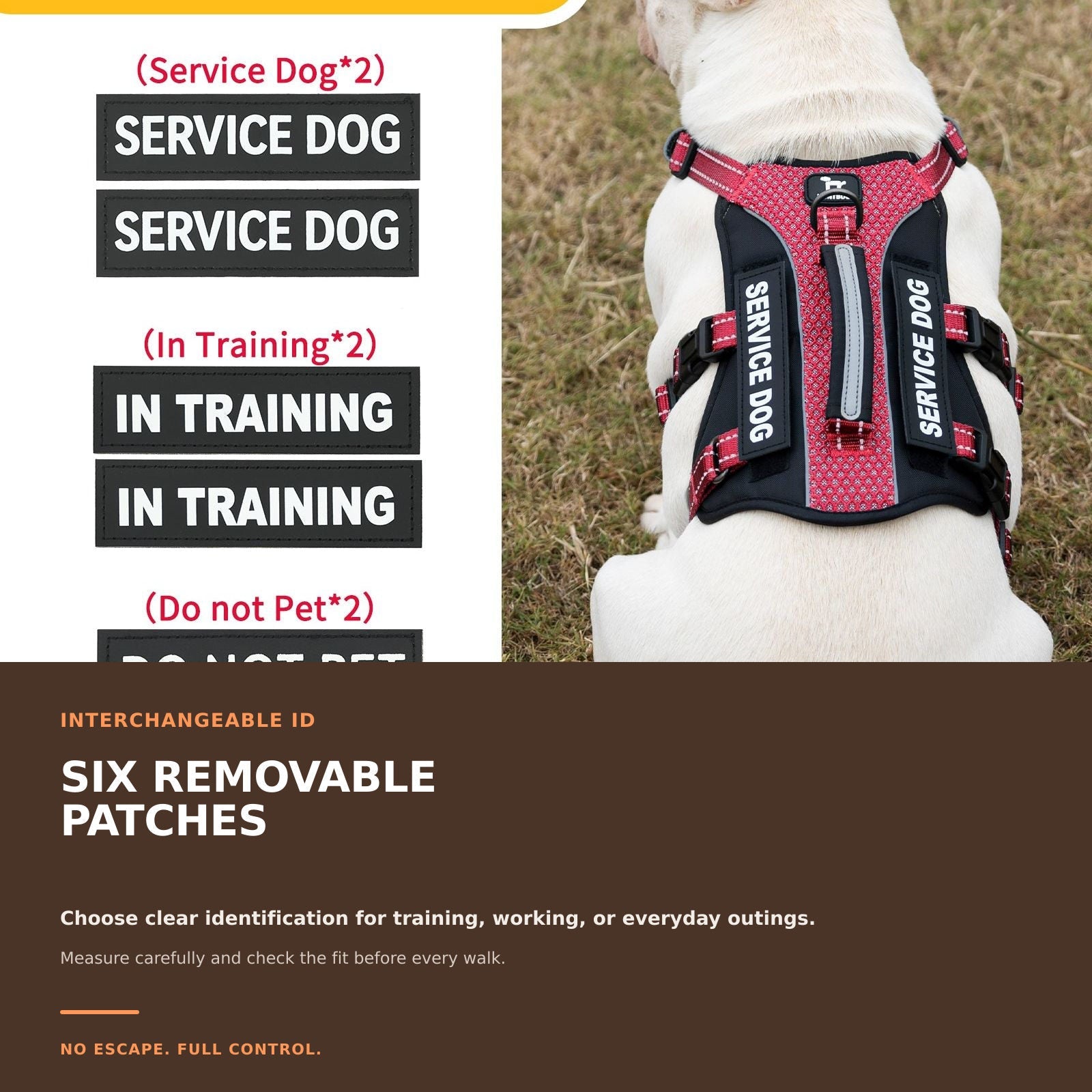 GuardPatchPro Reflective Red dog harness #color_red