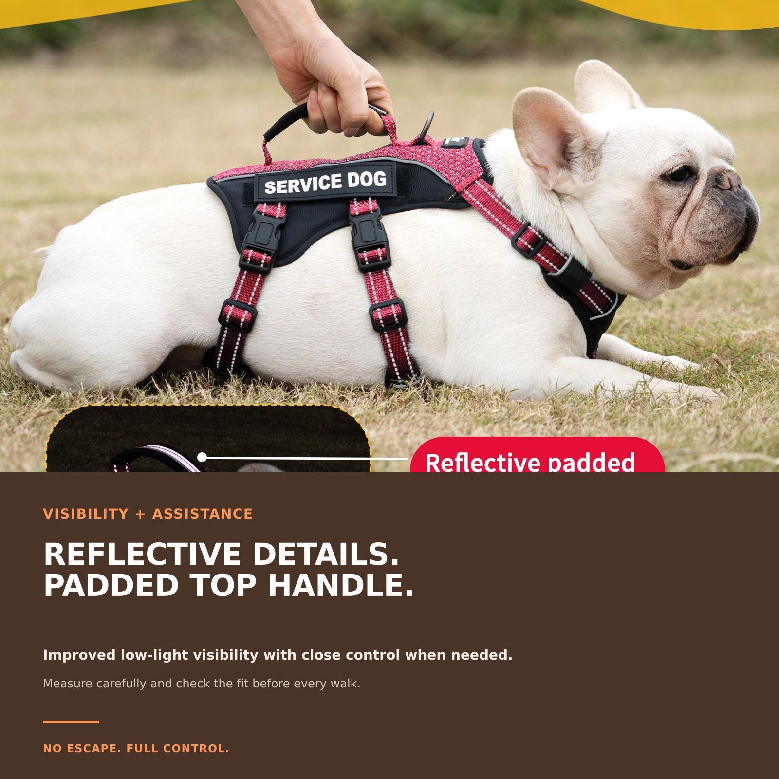 GuardPatchPro Reflective Red dog harness #color_red