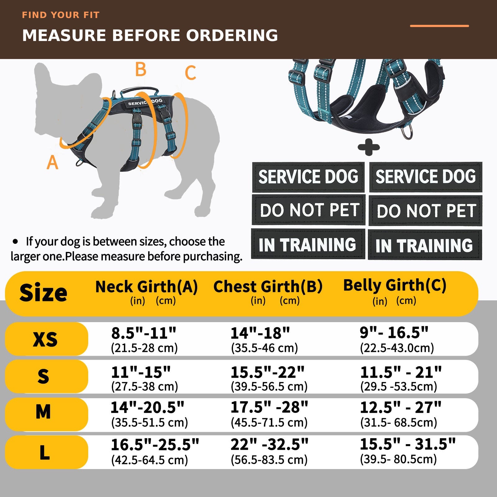 GuardPatchPro Reflective Teal dog harness #color_teal