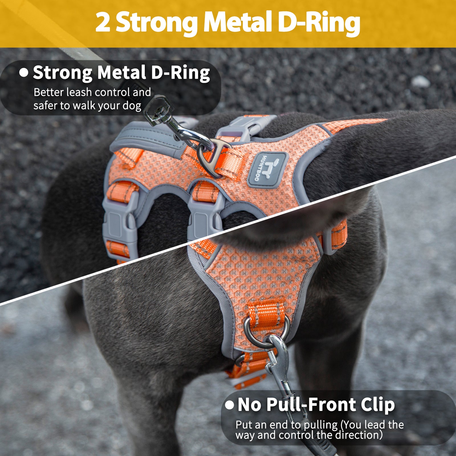 HalfGuardian™ Reflective Escape Proof Dog Harness Bright Orange