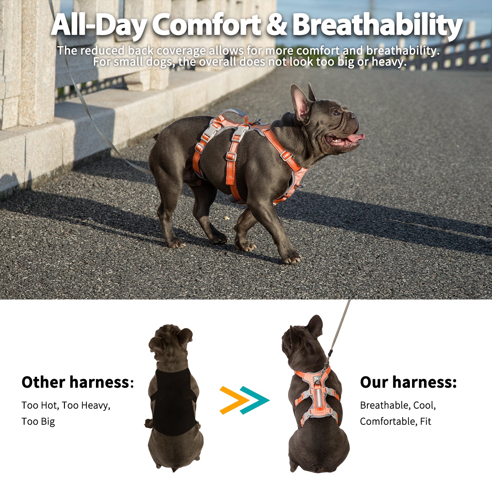 HalfGuardian™ Reflective Escape Proof Dog Harness Bright Orange